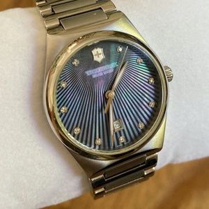Victorinox Swiss Army Victoria Black Mother of Pearl Dial with Diamonds